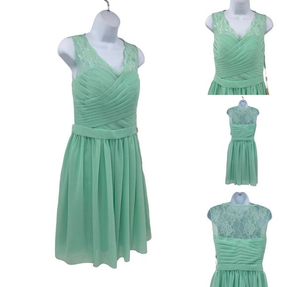 Jaeden Chiffon Lace Dress - Picture 1 of 13